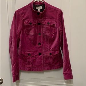 Velvety magenta blazer.